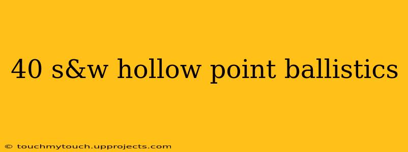 40 s&w hollow point ballistics