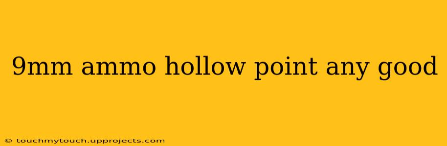 9mm ammo hollow point any good