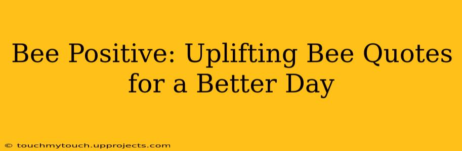 Bee Positive: Uplifting Bee Quotes for a Better Day