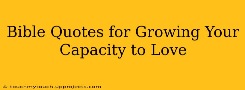 Bible Quotes for Growing Your Capacity to Love