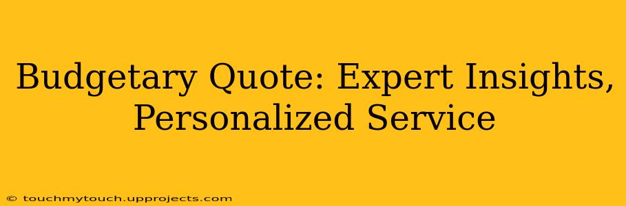 Budgetary Quote: Expert Insights, Personalized Service