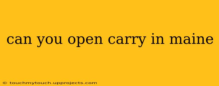 can you open carry in maine