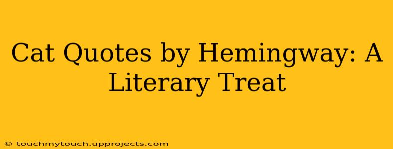 Cat Quotes by Hemingway: A Literary Treat