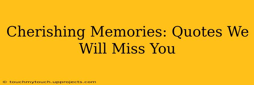 Cherishing Memories: Quotes We Will Miss You