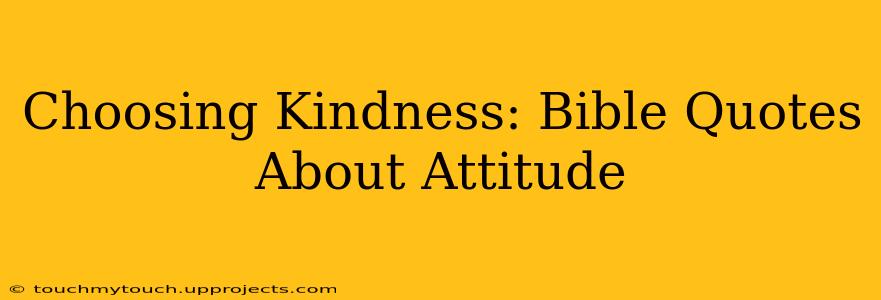 Choosing Kindness: Bible Quotes About Attitude