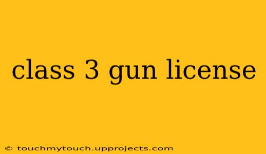 class 3 gun license