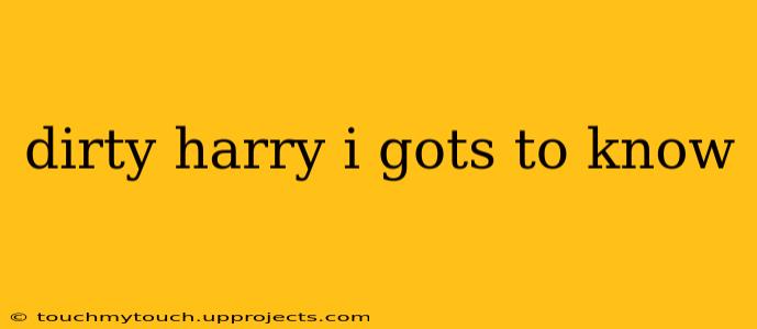 dirty harry i gots to know