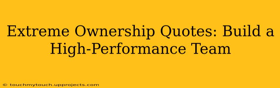 Extreme Ownership Quotes: Build a High-Performance Team