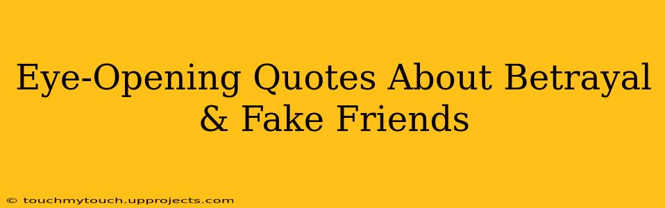 Eye-Opening Quotes About Betrayal & Fake Friends