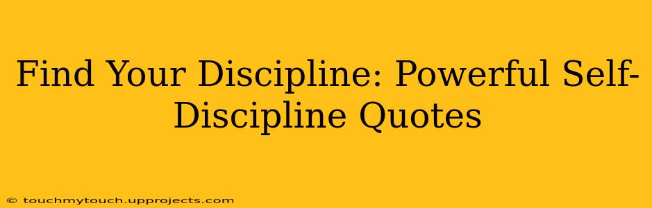 Find Your Discipline: Powerful Self-Discipline Quotes