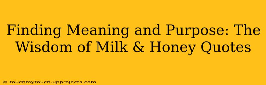 Finding Meaning and Purpose: The Wisdom of Milk & Honey Quotes
