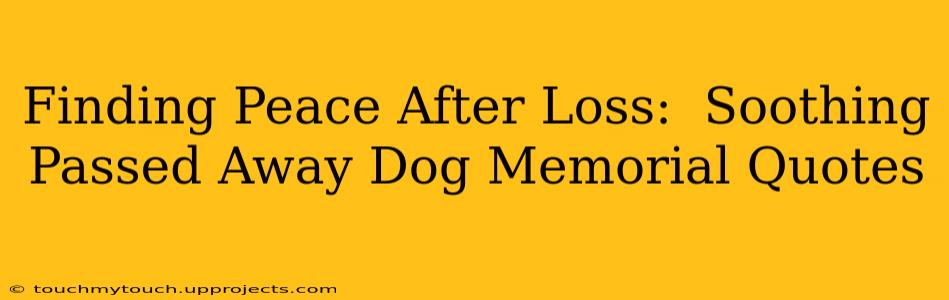 Finding Peace After Loss:  Soothing Passed Away Dog Memorial Quotes
