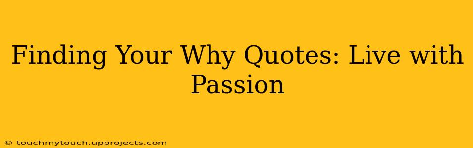 Finding Your Why Quotes: Live with Passion