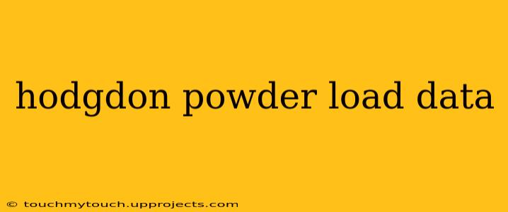 hodgdon powder load data