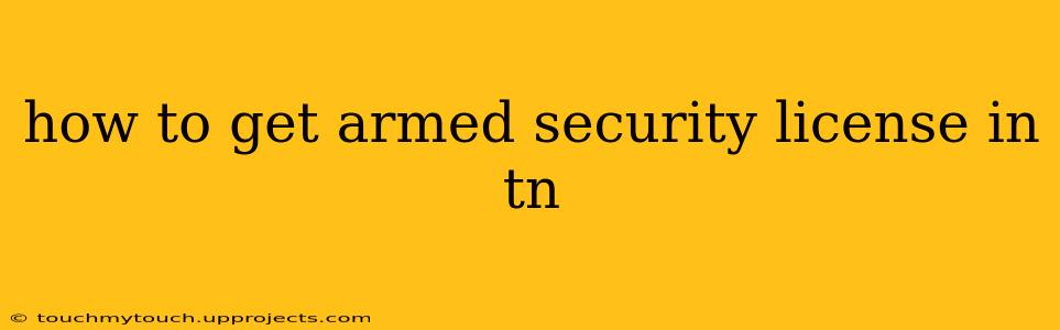 how to get armed security license in tn