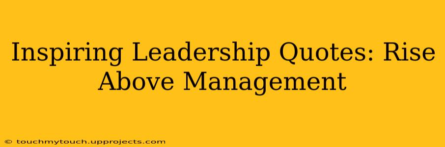 Inspiring Leadership Quotes: Rise Above Management