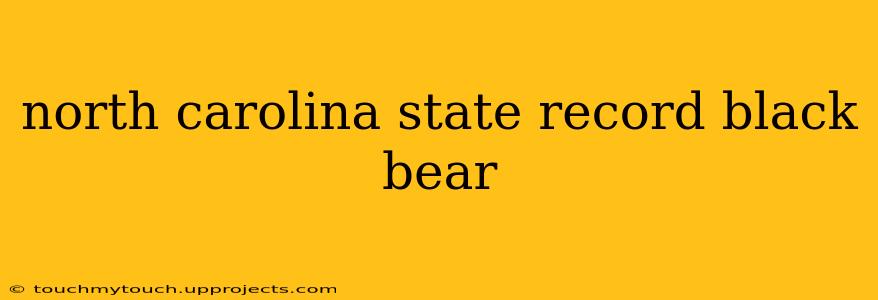north carolina state record black bear