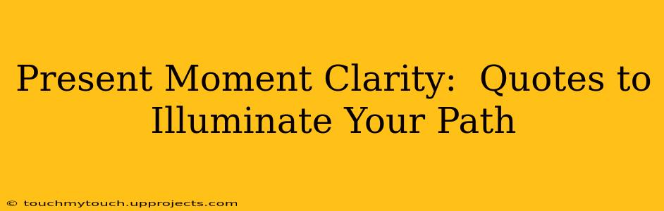 Present Moment Clarity:  Quotes to Illuminate Your Path