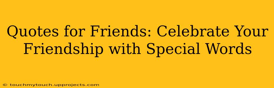 Quotes for Friends: Celebrate Your Friendship with Special Words