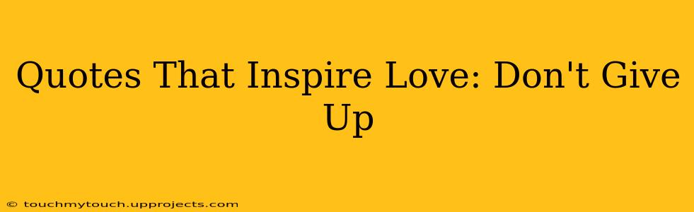 Quotes That Inspire Love: Don't Give Up