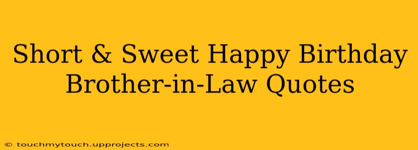 Short & Sweet Happy Birthday Brother-in-Law Quotes