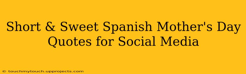 Short & Sweet Spanish Mother's Day Quotes for Social Media