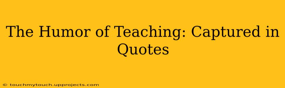 The Humor of Teaching: Captured in Quotes