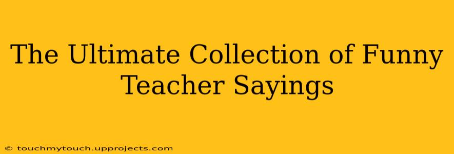The Ultimate Collection of Funny Teacher Sayings