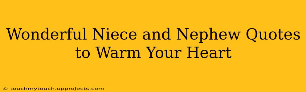 Wonderful Niece and Nephew Quotes to Warm Your Heart